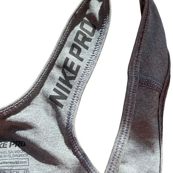 Nike Pro Women's Gray Orange Graphic Logo Athletic Tank Top XS - Picture 4 of 5
